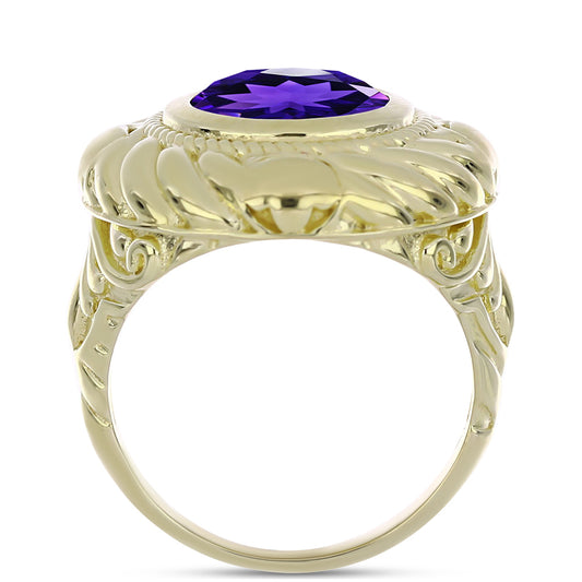 Goldplattierter Silberring mit marokkanischem Amethyst