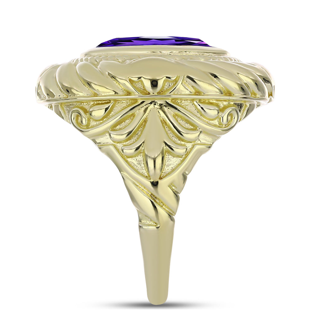 Goldplattierter Silberring mit marokkanischem Amethyst 4 