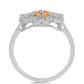 Silberring mit Padparadscha Saphir und weißem Topas
