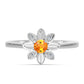 Silberring mit Padparadscha Saphir und weißem Topas