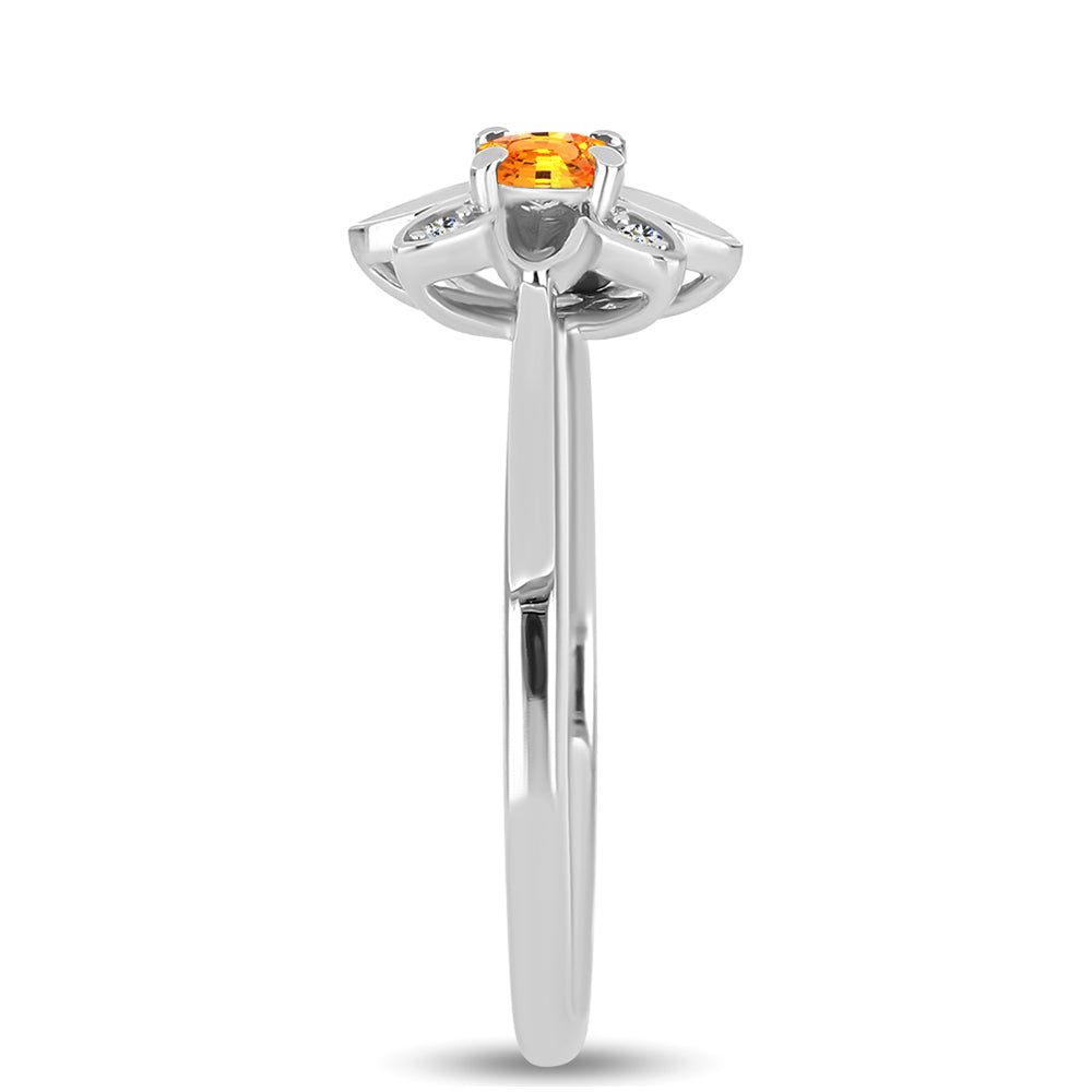 Silberring mit Padparadscha Saphir und weißem Topas 4 