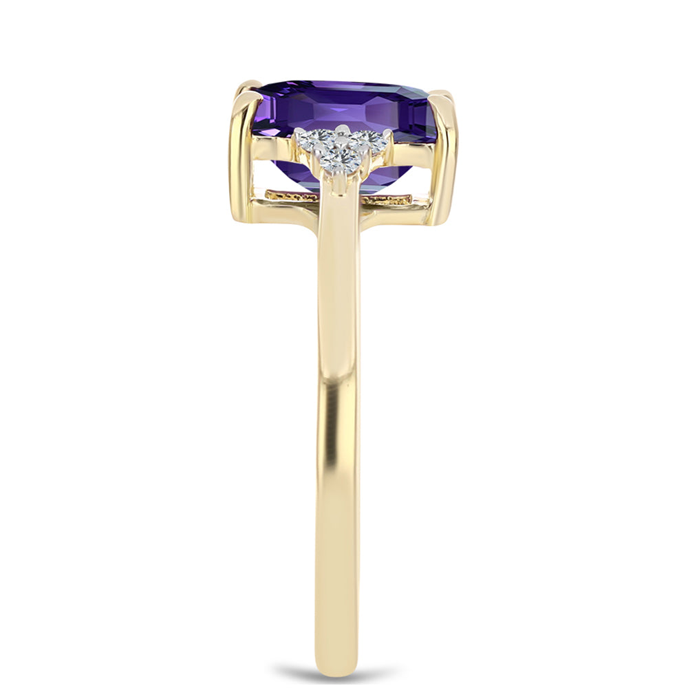 Goldplattierter Silberring mit marokkanischem Amethyst und weißem Topas 4 