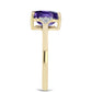 Goldplattierter Silberring mit marokkanischem Amethyst und weißem Topas