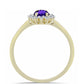Goldplattierter Silberring mit marokkanischem Amethyst und weißem Topas