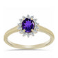 Goldplattierter Silberring mit marokkanischem Amethyst und weißem Topas