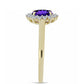 Goldplattierter Silberring mit marokkanischem Amethyst und weißem Topas