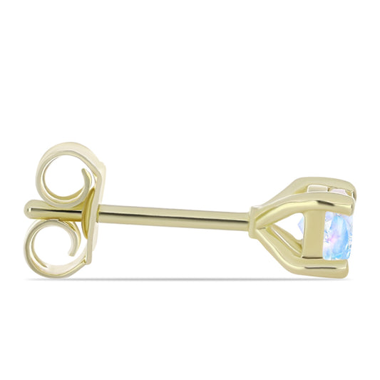 Goldplattierte Silberohrringe mit Regenbogenmondstein