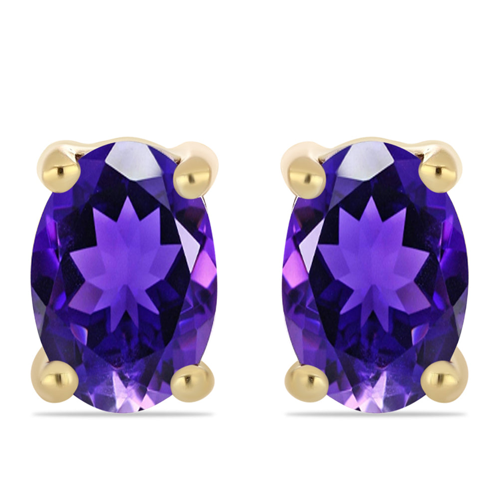 Goldplattierte Silberohrringe mit marokkanischem Amethyst 1 