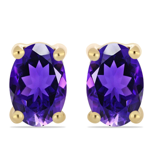 Goldplattierte Silberohrringe mit marokkanischem Amethyst