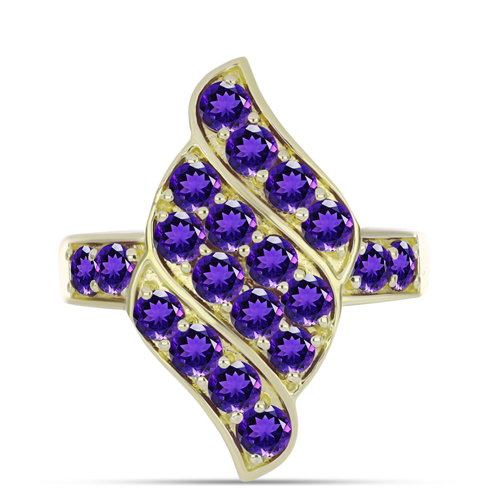 Goldplattierter Silberring mit marokkanischem Amethyst 1 