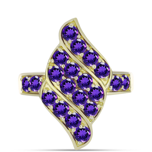 Goldplattierter Silberring mit marokkanischem Amethyst