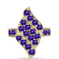 Goldplattierter Silberring mit marokkanischem Amethyst
