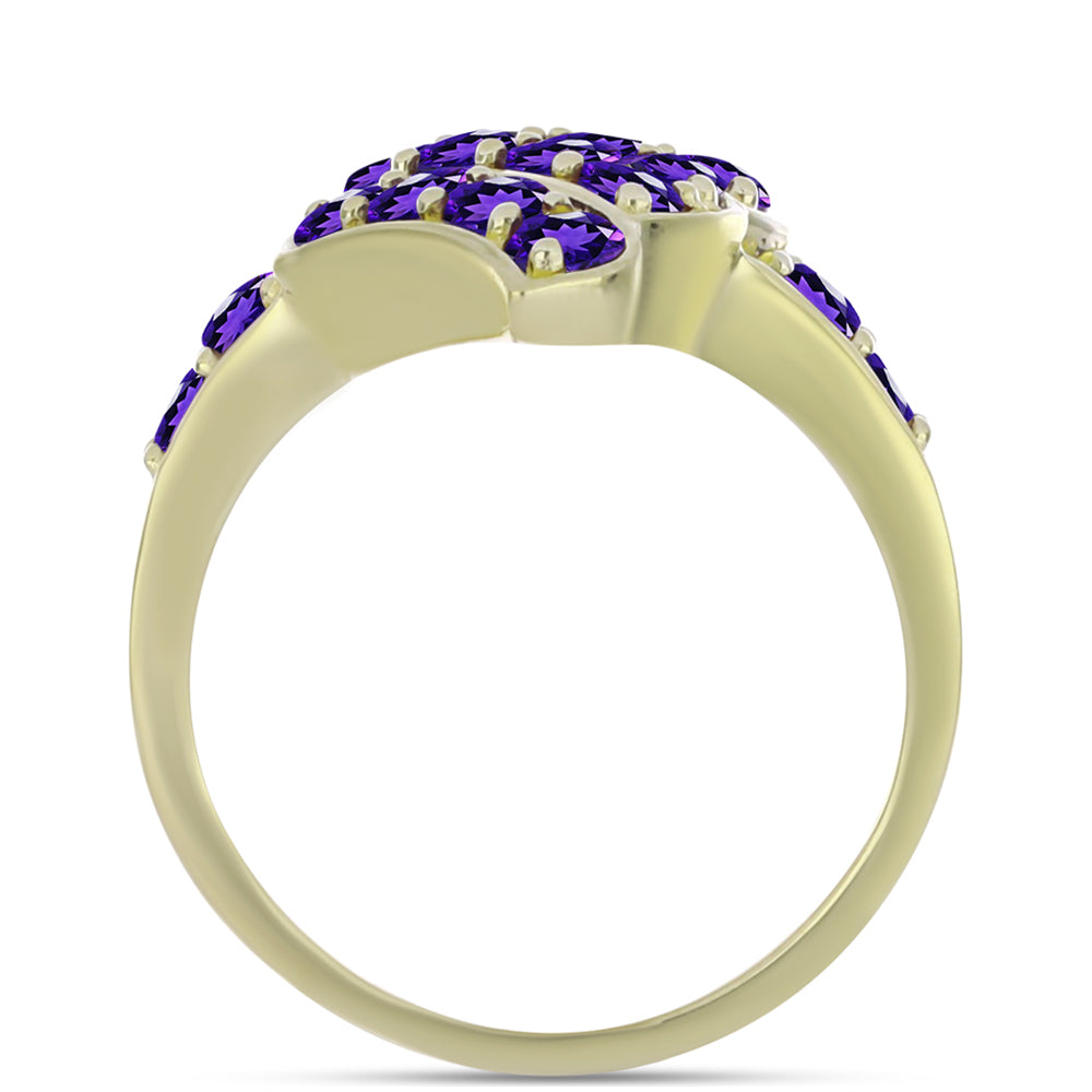 Goldplattierter Silberring mit marokkanischem Amethyst 2 