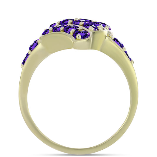Goldplattierter Silberring mit marokkanischem Amethyst