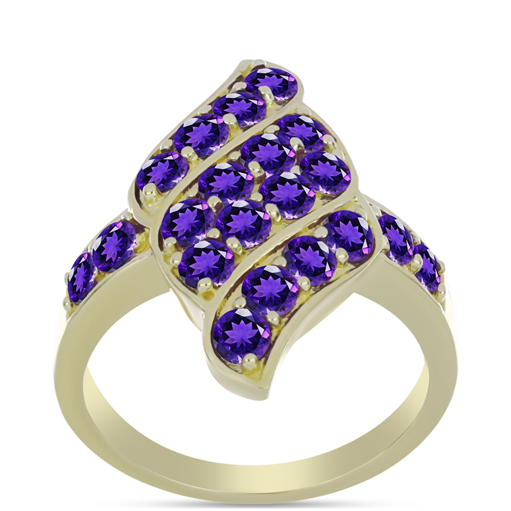 Goldplattierter Silberring mit marokkanischem Amethyst 3 