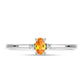 Silberring mit Padparadscha Saphir und weißem Topas