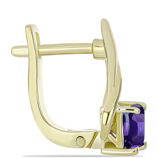 Goldplattierte Silberohrringe mit marokkanischem Amethyst und weißem Topas