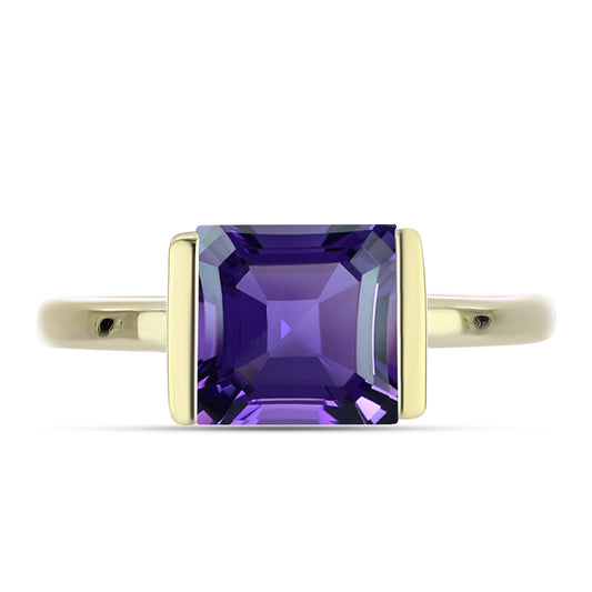 Goldplattierter Silberring mit marokkanischem Amethyst