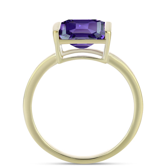 Goldplattierter Silberring mit marokkanischem Amethyst