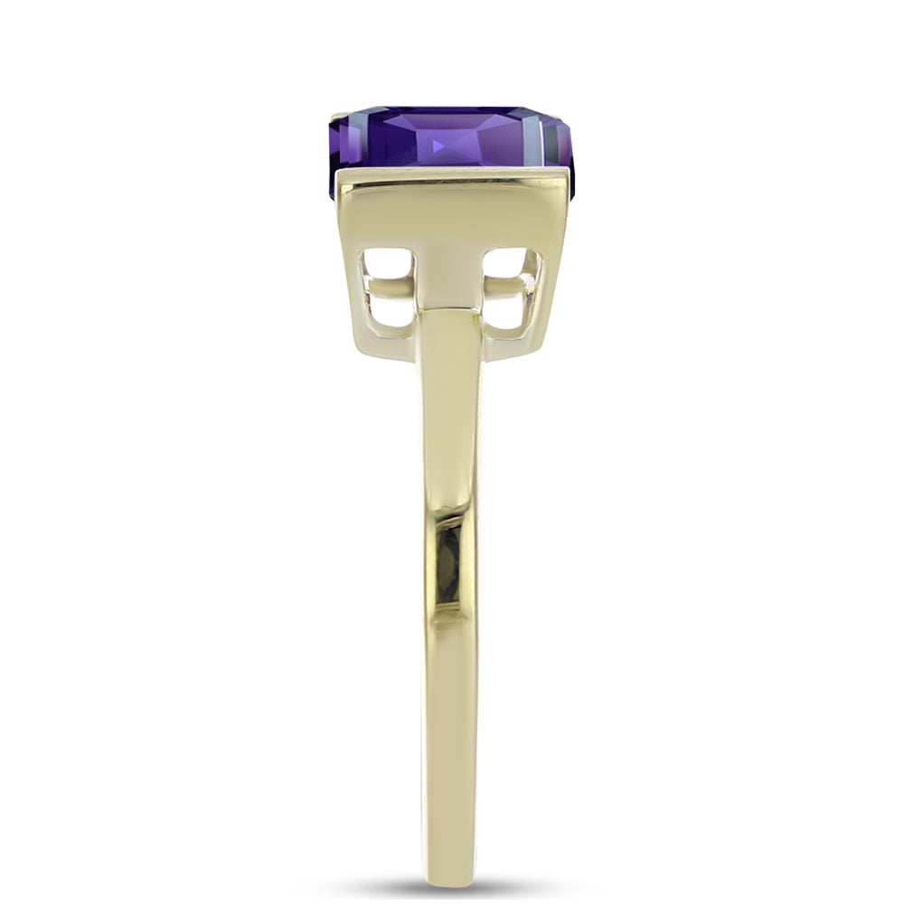 Goldplattierter Silberring mit marokkanischem Amethyst