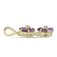 Goldplattierter Silberanhänger mit marokkanischem Amethyst und brasilianischem Amethyst