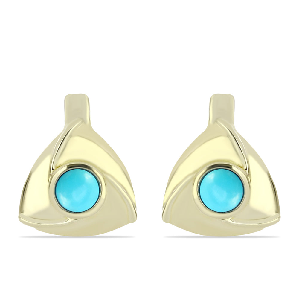 Goldplattierte Silberohrringe mit Dornröschen Türkis 1 