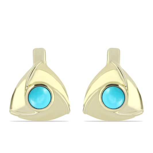 Goldplattierte Silberohrringe mit Dornröschen Türkis