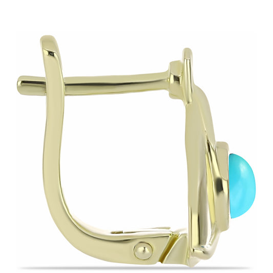 Goldplattierte Silberohrringe mit Dornröschen Türkis