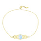 Goldplattiertes Silberarmband mit Regenbogenmondstein und weißem Topas