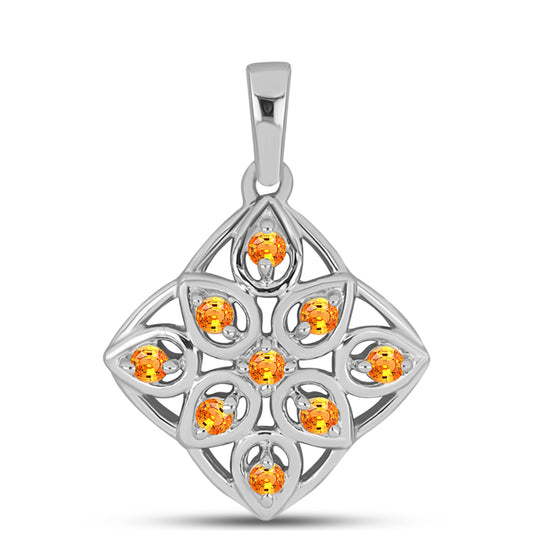 Silberanhänger mit Padparadscha Saphir