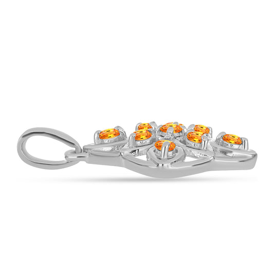 Silberanhänger mit Padparadscha Saphir