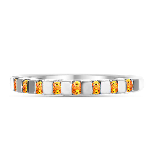 Silberring mit Padparadscha Saphir