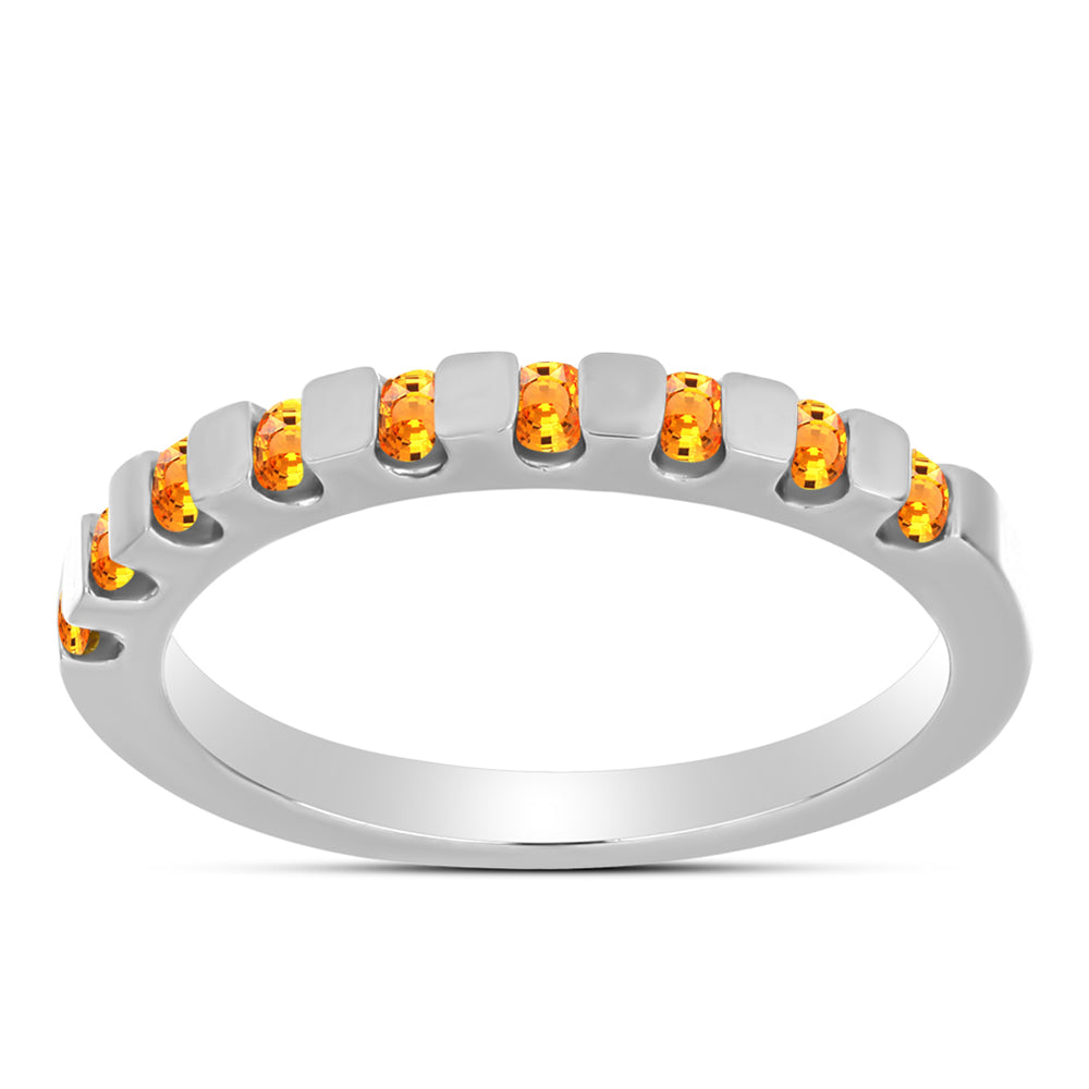 Silberring mit Padparadscha Saphir 3 