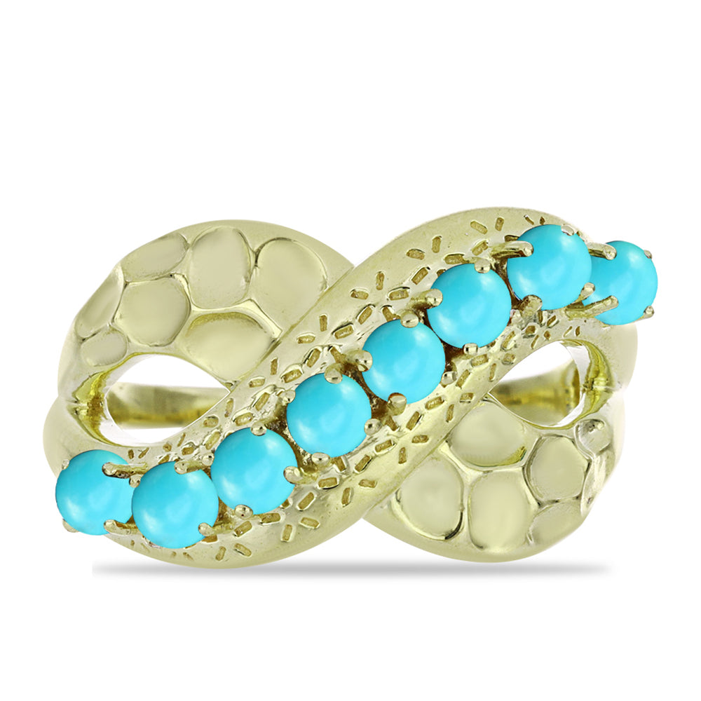 Goldplattierter Silberring mit Dornröschen Türkis 1 