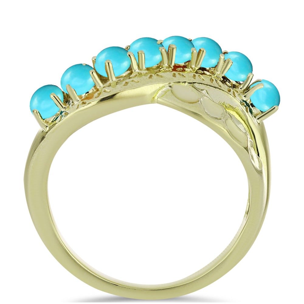Goldplattierter Silberring mit Dornröschen Türkis 2 
