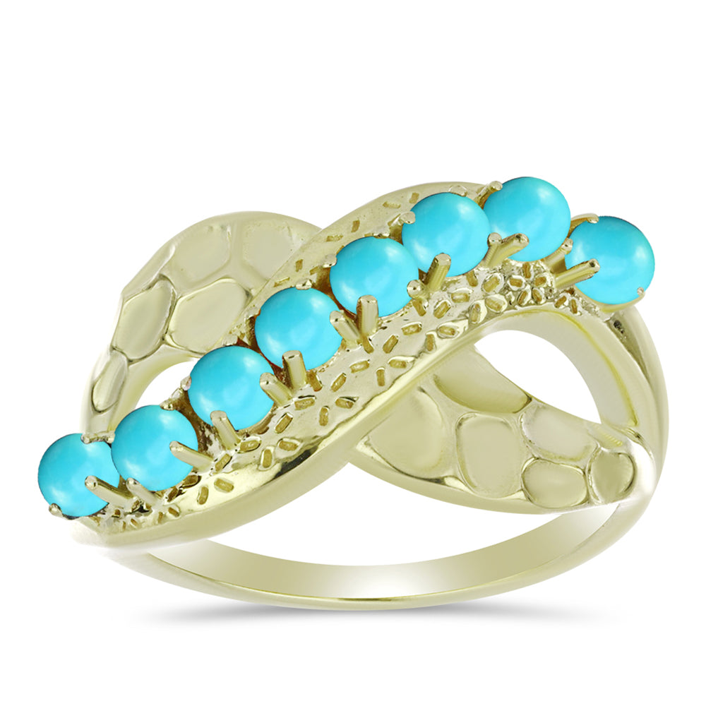 Goldplattierter Silberring mit Dornröschen Türkis