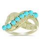Goldplattierter Silberring mit Dornröschen Türkis