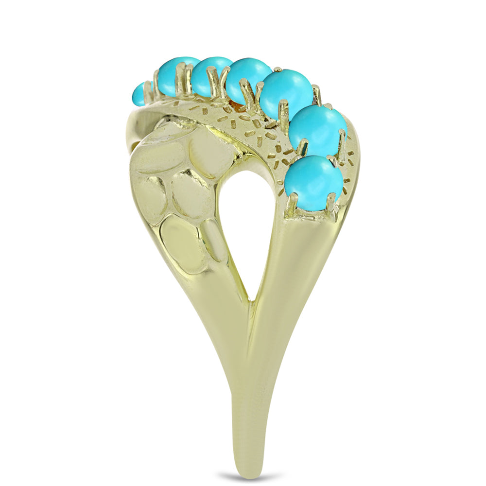 Goldplattierter Silberring mit Dornröschen Türkis 4 