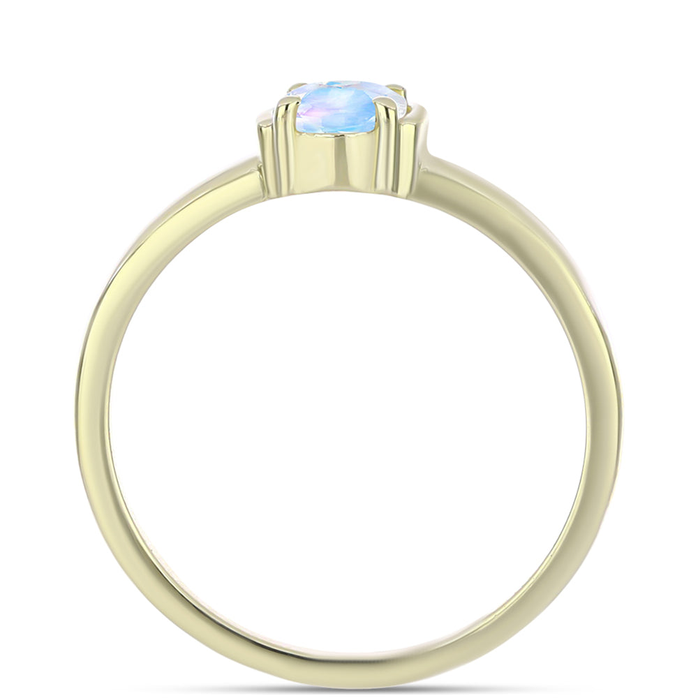 Goldplattierter Silberring mit Regenbogenmondstein 2 