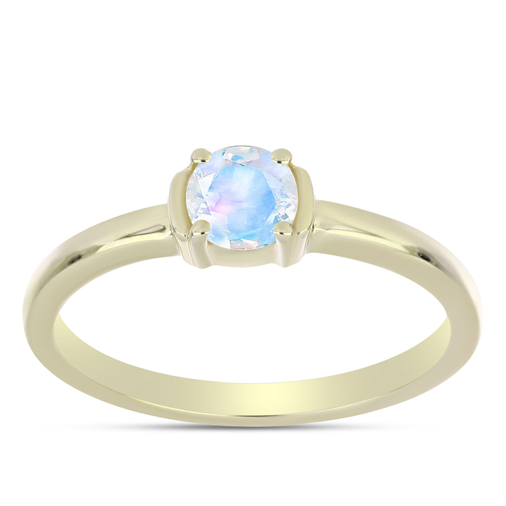 Goldplattierter Silberring mit Regenbogenmondstein 3 