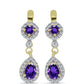 Goldplattierte Silberohrringe mit marokkanischem Amethyst und weißem Topas
