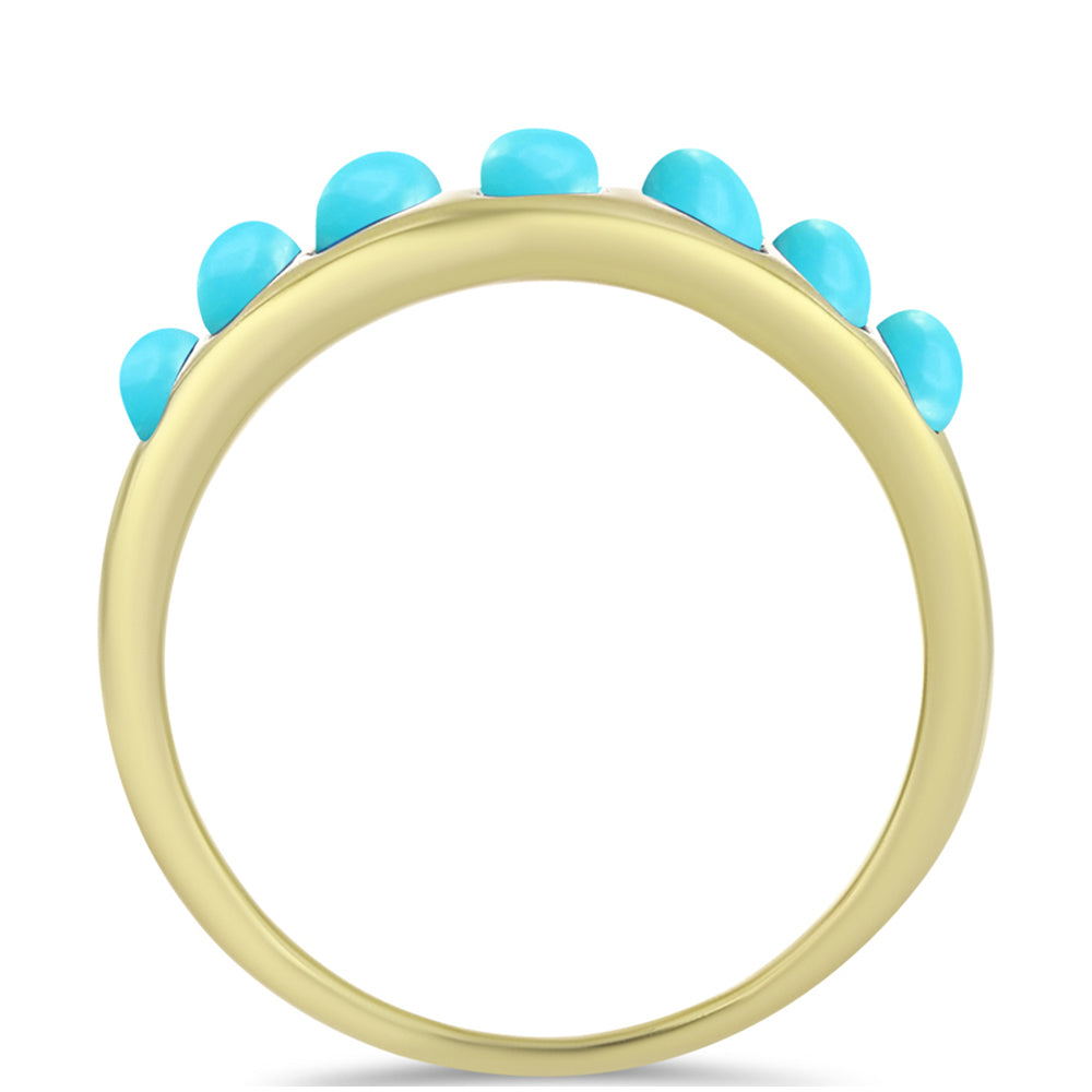 Goldplattierter Silberring mit Dornröschen Türkis 2 