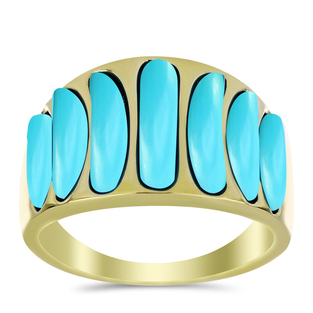 Goldplattierter Silberring mit Dornröschen Türkis 3 