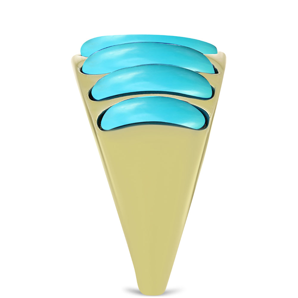 Goldplattierter Silberring mit Dornröschen Türkis 4 