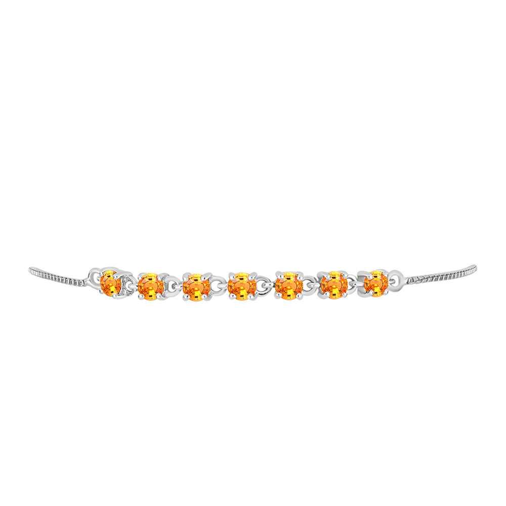 Silberarmband mit Padparadscha Saphir 2 