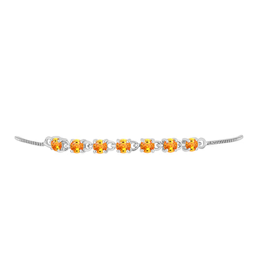 Silberarmband mit Padparadscha Saphir