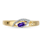 Goldplattierter Silberring mit marokkanischem Amethyst und weißem Topas