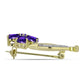Goldplattierte Silberbrosche mit marokkanischem Amethyst und weißem Topas