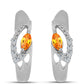 Silberohrringe mit Padparadscha Saphir und weißem Topas