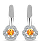 Silberohrringe mit Padparadscha Saphir und weißem Topas